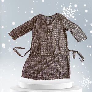 Macy's‎ dress Season  mini belted dress Size M Viscoses 3/4 sleeves lightweight